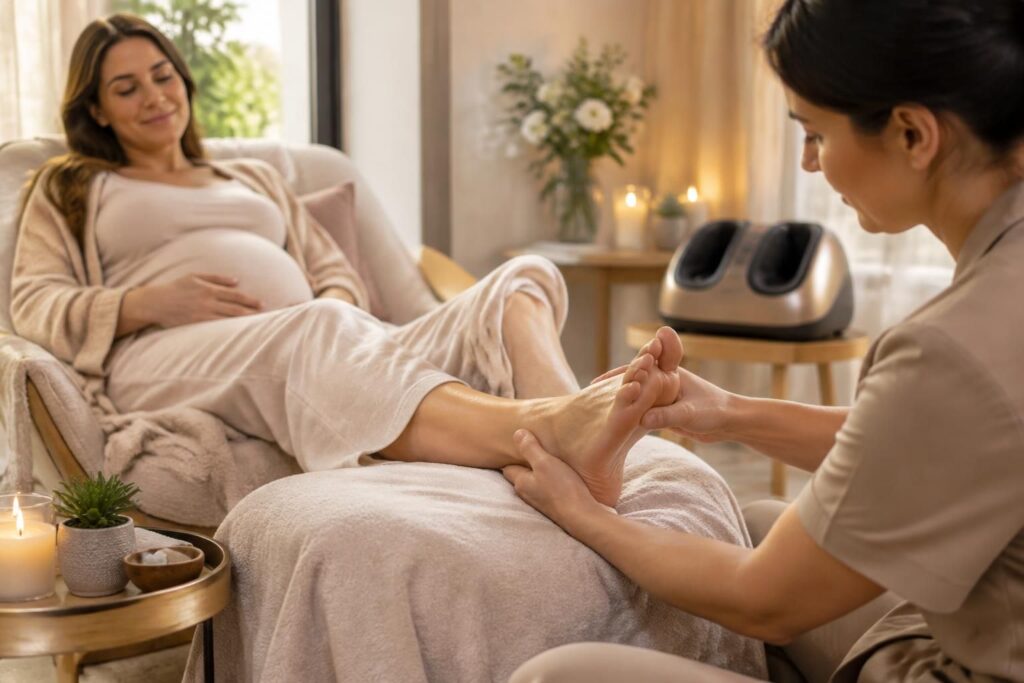 Massage pied : techniques, appareils et bienfaits pour les femmes enceintes